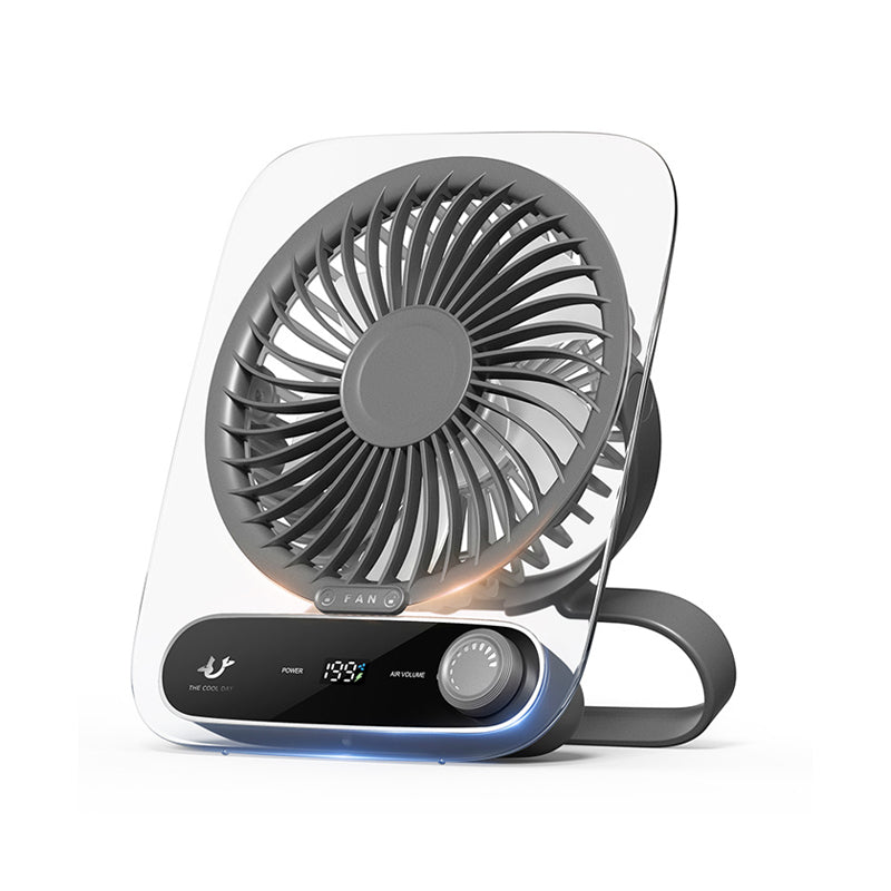 Mini Fan Desk Rechargeable Portable Cooling Fan with Digital Display Stand